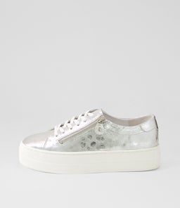 SHIONS DJ SILVER LEOPARD EMBOSSED LEATHER