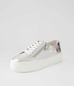 SHIONS DJ SILVER LEOPARD EMBOSSED LEATHER