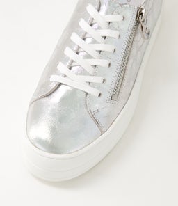 SHIONS DJ SILVER LEOPARD EMBOSSED LEATHER