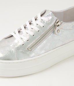 SHIONS DJ SILVER LEOPARD EMBOSSED LEATHER