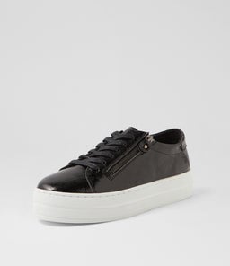 SHIONS DJ BLACK PRINT WHITE SOLE LEATHER