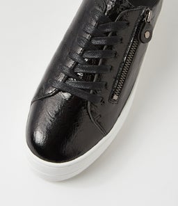 SHIONS DJ BLACK PRINT WHITE SOLE LEATHER