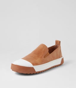 THERILLY DJ WHITE DK TAN LEATHER