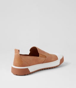 THERILLY DJ WHITE DK TAN LEATHER