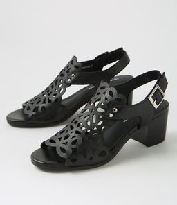 BRITAE DJ BLACK BLACK HEEL LEATHER