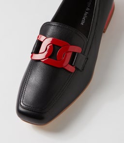 BELFORD DJ BLACK RED LEATHER PATENT