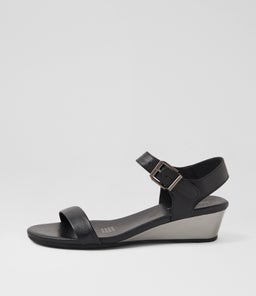 DEERA DJ BLACK PEWTER HEEL LEATHER