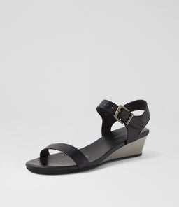 DEERA DJ BLACK PEWTER HEEL LEATHER
