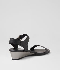 DEERA DJ BLACK PEWTER HEEL LEATHER