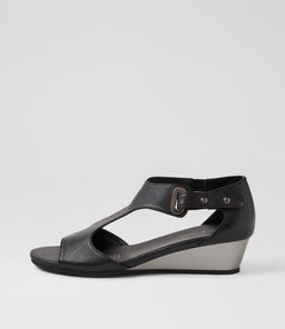 DEVALE DJ BLACK PEWTER HEEL LEATHER
