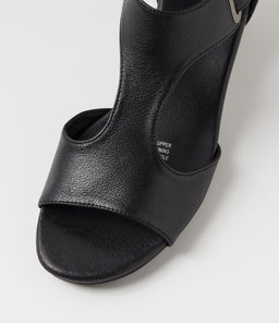 DEVALE DJ BLACK PEWTER HEEL LEATHER