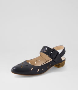ENTLE DJ BLACK NATURAL HEEL LEATHER