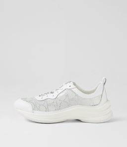KLIVER DJ WHITE SILVER JEWELS LEATHER MESH
