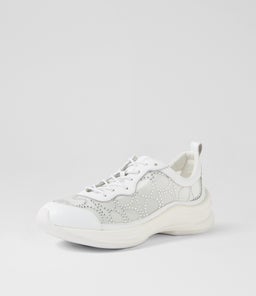 KLIVER DJ WHITE SILVER JEWELS LEATHER MESH