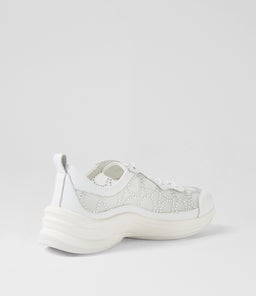 KLIVER DJ WHITE SILVER JEWELS LEATHER MESH