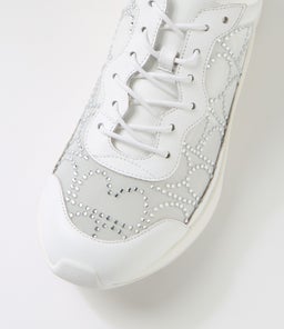 KLIVER DJ WHITE SILVER JEWELS LEATHER MESH