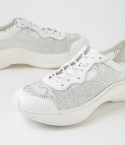 KLIVER DJ WHITE SILVER JEWELS LEATHER MESH