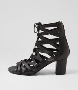 SELANIE DJ BLACK BLACK HEEL LEATHER