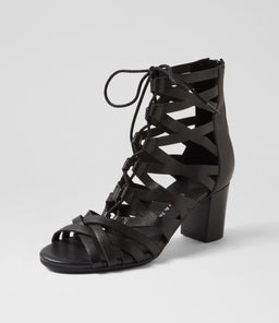 SELANIE DJ BLACK BLACK HEEL LEATHER