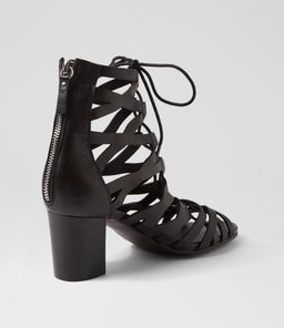 SELANIE DJ BLACK BLACK HEEL LEATHER