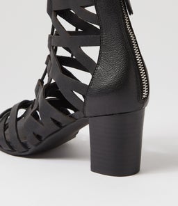 SELANIE DJ BLACK BLACK HEEL LEATHER