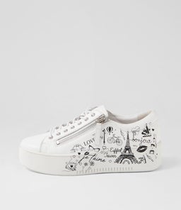 WOLAK DJ WHITE BLACK LEATHER