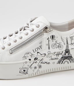 WOLAK DJ WHITE BLACK LEATHER