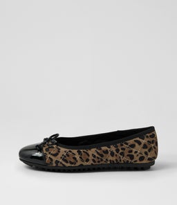 BOOKIE DJ BLACK TAUPE LEOPARD PATENT SUEDE