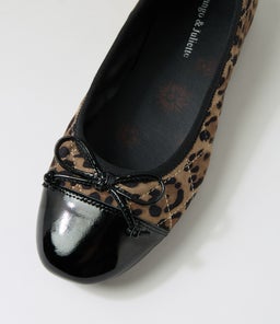BOOKIE DJ BLACK TAUPE LEOPARD PATENT SUEDE