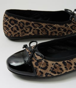 BOOKIE DJ BLACK TAUPE LEOPARD PATENT SUEDE