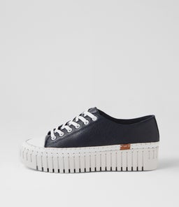 BASELO DJ WHITE NAVY LEATHER TUMBLE LEATHER