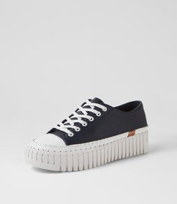 BASELO DJ WHITE NAVY LEATHER TUMBLE LEATHER