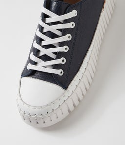 BASELO DJ WHITE NAVY LEATHER TUMBLE LEATHER