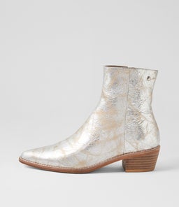 DEMPS DJ SILVER&NUDE DISTRESSED LEATHER