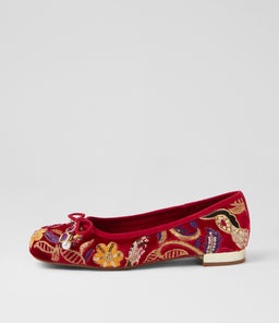 FOYAR DJ RED EMBROIDERY VELVET