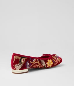 FOYAR DJ RED EMBROIDERY VELVET