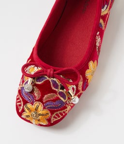 FOYAR DJ RED EMBROIDERY VELVET