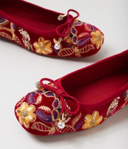 FOYAR DJ RED EMBROIDERY VELVET