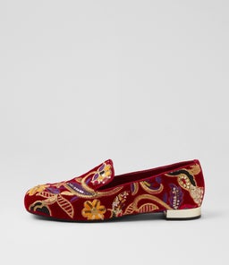 FAIRES DJ RED EMBROIDERY VELVET