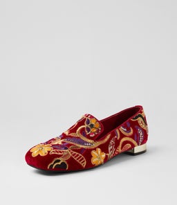 FAIRES DJ RED EMBROIDERY VELVET