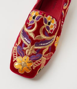 FAIRES DJ RED EMBROIDERY VELVET