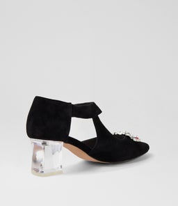 HARLEAN DJ BLACK CLEAR HEEL SUEDE