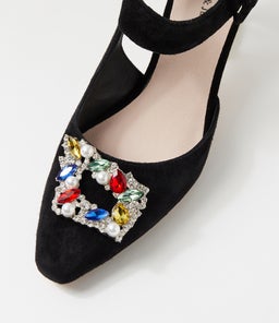 HARLEAN DJ BLACK CLEAR HEEL SUEDE