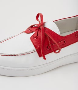 JAYLOHS DJ WHITE RED LEATHER