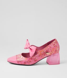 MERCEY DJ PINK PINK ORANGE FLOWER PATENT LEATHER
