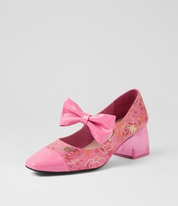 MERCEY DJ PINK PINK ORANGE FLOWER PATENT LEATHER