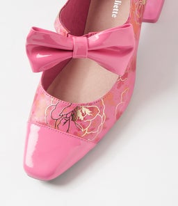 MERCEY DJ PINK PINK ORANGE FLOWER PATENT LEATHER