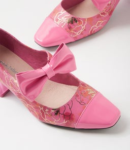 MERCEY DJ PINK PINK ORANGE FLOWER PATENT LEATHER