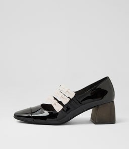 MERRYN DJ BLACK NUDE PATENT SUEDE