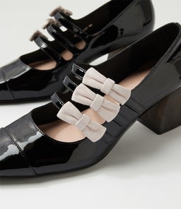 MERRYN DJ BLACK NUDE PATENT SUEDE